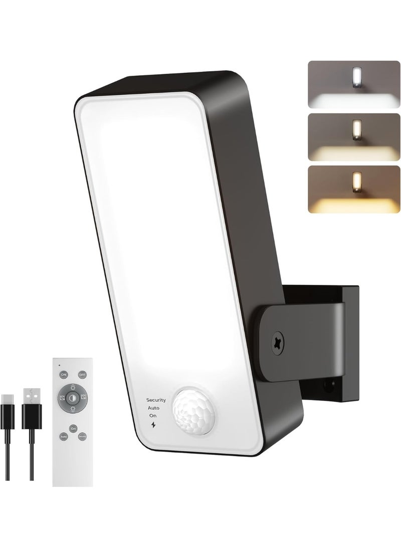 Tobeape LED Motion Sensor Outdoor Lights, 10000mAh Rechargeable Battery Operated Wall Light with 3 Color Temps, IP65 Waterproof Exterior Security Lights with Remote for House, Fence, Patio, Camping - Image 1